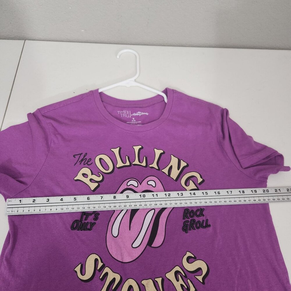 Rolling Stones Purple Graphic T-Shirt S Time & Tru Rock & Roll Embroidered Cotto - Picture 9 of 10